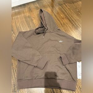 ALO Yoga accolade espresso Half-Zip Hoodie Sweatshirt